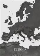 Plakaty - Europa mapa czarno biała Afryka - plakat Wymiar do wyboru: 30x40 cm - miniaturka - grafika 1