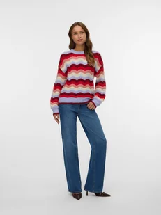 Vero Moda Sweter w kolorze czerwono-lawendowym - Swetry damskie - miniaturka - grafika 1