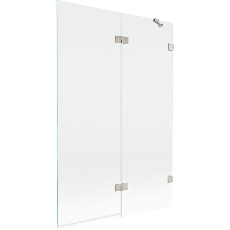 Mexen Lunar parawan nawannowy 2-skrzydłowy prawy 120 x 150 cm, transparent, nikiel szczotkowany - 897-120-100-97-00-P