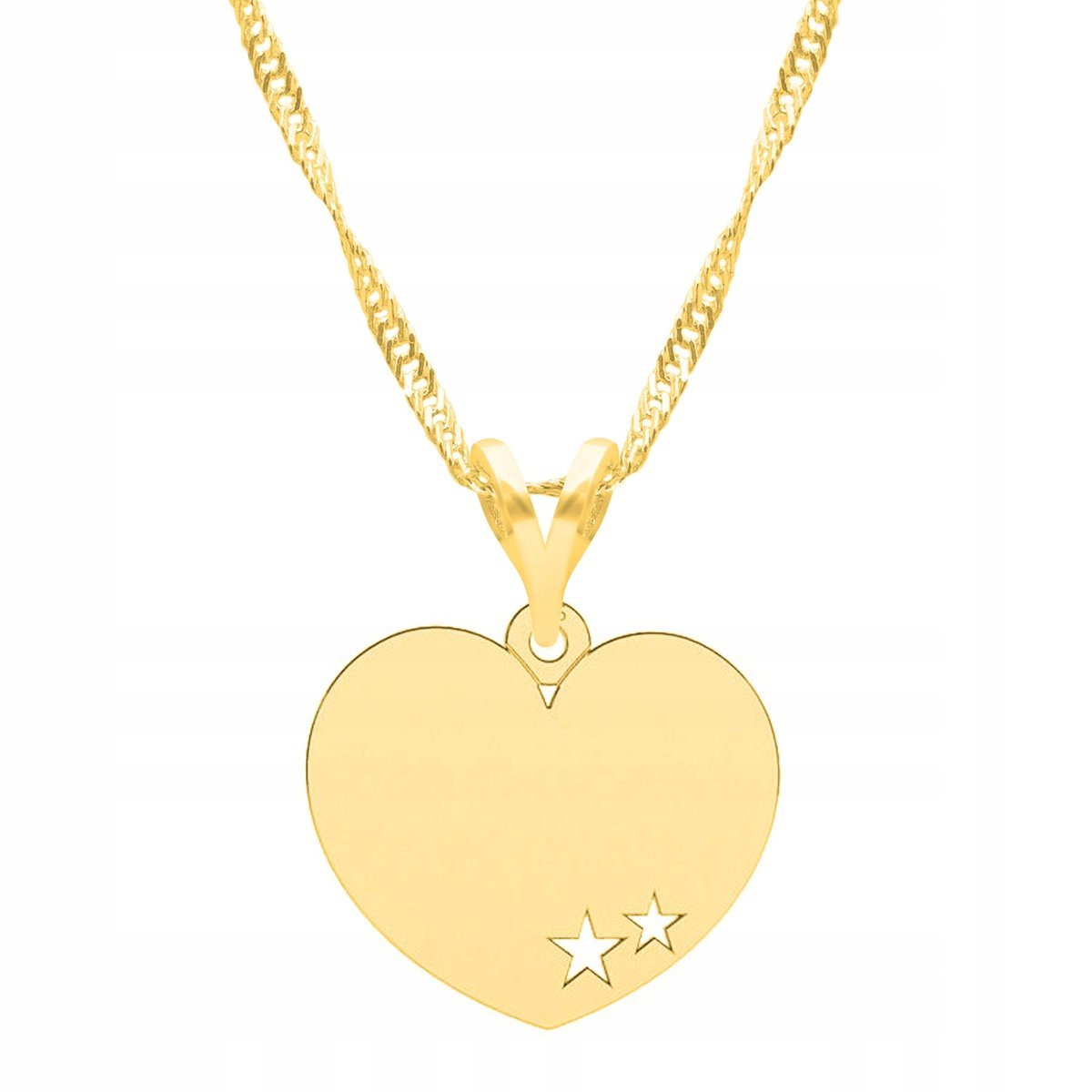 Złoty Naszyjnik z Sercem Serduszkiem Heart Serduszko Serce Love SREBRO 925