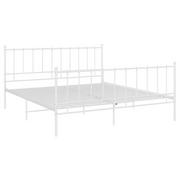 Łóżka - Rama łóżka, biała, VidaXL, metalowa, 200x200 cm - miniaturka - grafika 1