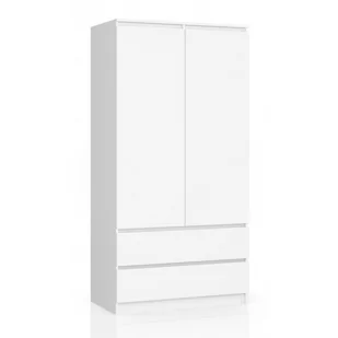 Akord Fabryka mebli SZAFA S 90cm 2 DRZWI 2 SZUFLADY BIAŁA 5901738165427 - Szafy - miniaturka - grafika 1