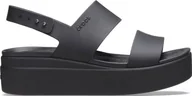 Klapki i japonki damskie - Crocs Crocs Brooklyn Low Wedge 206453-2EL Brązowe 38/39 - miniaturka - grafika 1