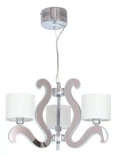Candellux LAMPA wisząca AMBROSIA 33-33895 metalowa OPRAWA abażurowa chrom Biały - Lampy sufitowe - miniaturka - grafika 1