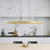 Lampy sufitowe - Globo Lampa wisząca Ethan, możliwość ściemniania, brązowy / mosiężny, salon / jadalnia, aluminium, nowoczesny - miniaturka - grafika 1