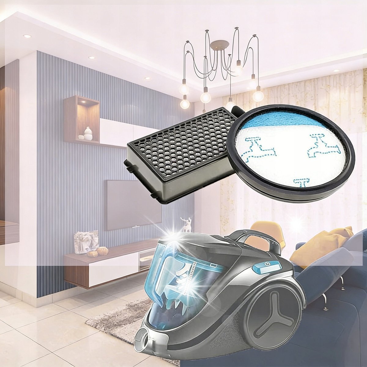 ZESTAW FILTRÓW DO ROWENTA RO4825EA FILTRY ZMYWALNE WYSOKA FILTRACJA