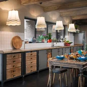 Lampy sufitowe - QAZQA Zestaw 4 x lampa wisząca kremowa 45cm - Granny - miniaturka - grafika 1