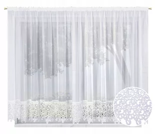 Firana 140X300 Z Gipiurą 20CM Biała Salon Kuchnia - Firany - miniaturka - grafika 1