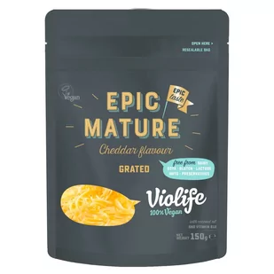 Violife Produkt na bazie oleju kokosowego o smaku epicki dojrzały cheddar tarty 150 g - Sery - miniaturka - grafika 1