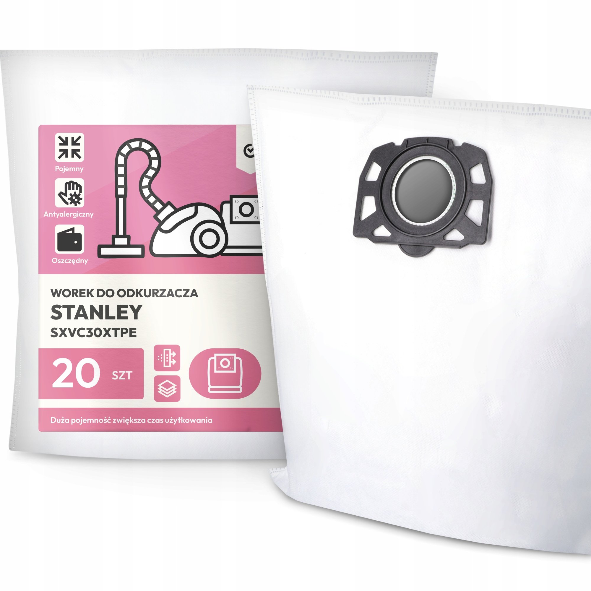 20x Worek do Odkurzacza Stanley SXVC30XTPE Syntetyczny Flizelinowy Worki G9