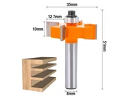 Frezy - Frez Typ T rowkujący do strugania drewna z łożyskiem 35x10mm chwyt 8mm / 4 ostrza - miniaturka - grafika 1