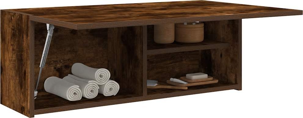 vidaXL Wisząca szafka łazienkowa, przydymiony dąb, 80x25x30 cm