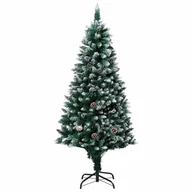 Choinki - vidaXL Sztuczna choinka z szyszkami i białym śniegiem, 180 cm - miniaturka - grafika 1
