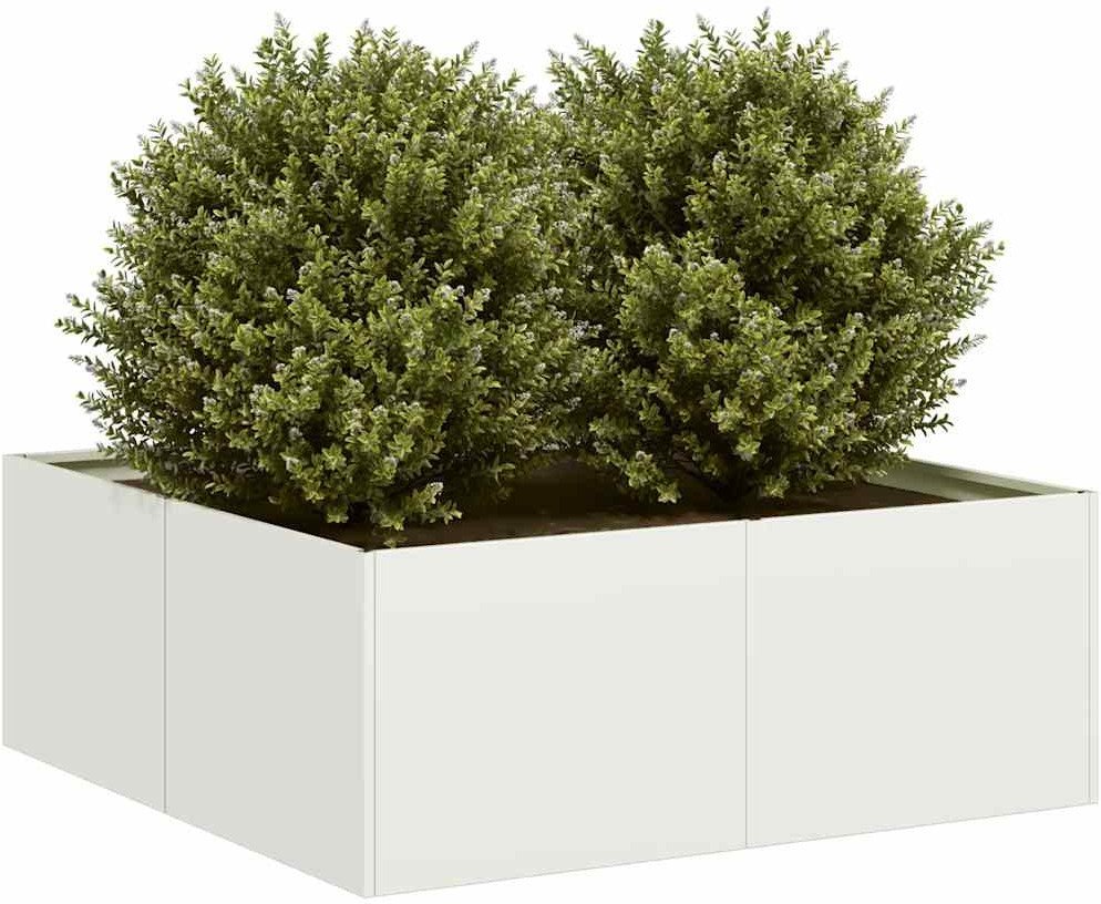 vidaXL Doniczka Biała 80x80x30 cm Stalowa