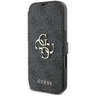Etui i futerały do telefonów - Guess GUBKP16L4GMGGR iPhone 16 Pro 6.3" czarny/black book 4G Metal Logo - miniaturka - grafika 1