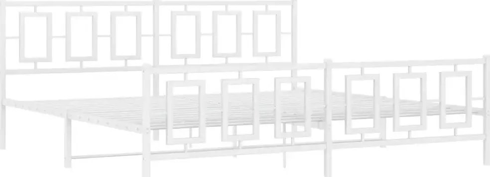 Elior Białe metalowe łóżko małżeńskie 180x200 cm - Esenti