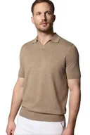 Koszulki męskie - Koszulka Polo Męska Beżowa z Wiskozą Próchnik PM6 L - miniaturka - grafika 1