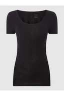 Koszulki i topy damskie - T-shirt o kroju personal fit z mieszanki bawełny i elastanu - Schiesser - miniaturka - grafika 1