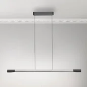 Lampy sufitowe - Paul Neuhaus Lampa wisząca LED Hoop, kolor aluminium, 128 cm, ściemniana - miniaturka - grafika 1