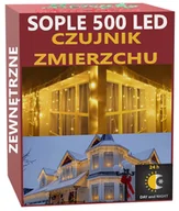 Oświetlenie świąteczne - Sople 500 LED Lampki Zewnętrzne IP44 Czujnik Zmierzchu CB - miniaturka - grafika 1
