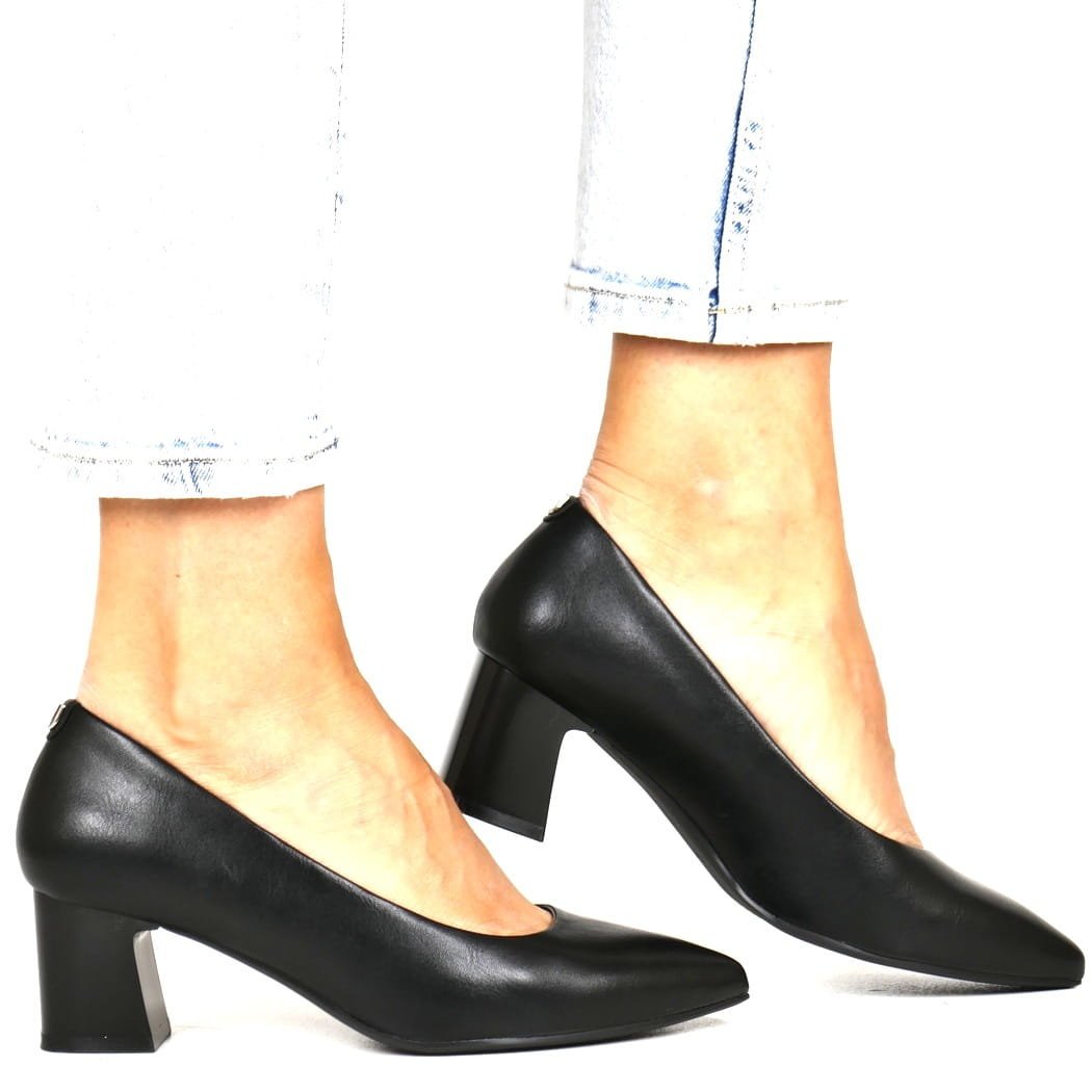 CZÓŁENKA NA OBCASIE SERGIO LEONE 413 CZARNE, 39, 25,5cm