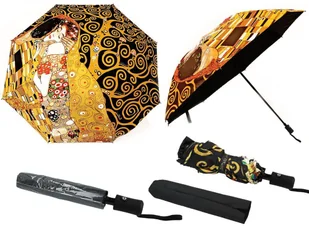 Parasol automatyczny, składany - G. Klimt, Pocałunek i Drzewo życia (dekoracja na wierzchu) (CARMANI - Parasole - miniaturka - grafika 1