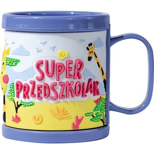 Plastikowy kubek 3D z napisem Super Przedszkolak - Kubki dla dzieci - miniaturka - grafika 1