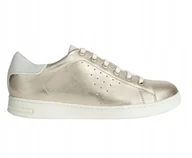 Trampki damskie - GEOX TRAMPKI DAMSKIE ZŁOTE SKÓRZANE NISKIE 39 Ż3U - miniaturka - grafika 1