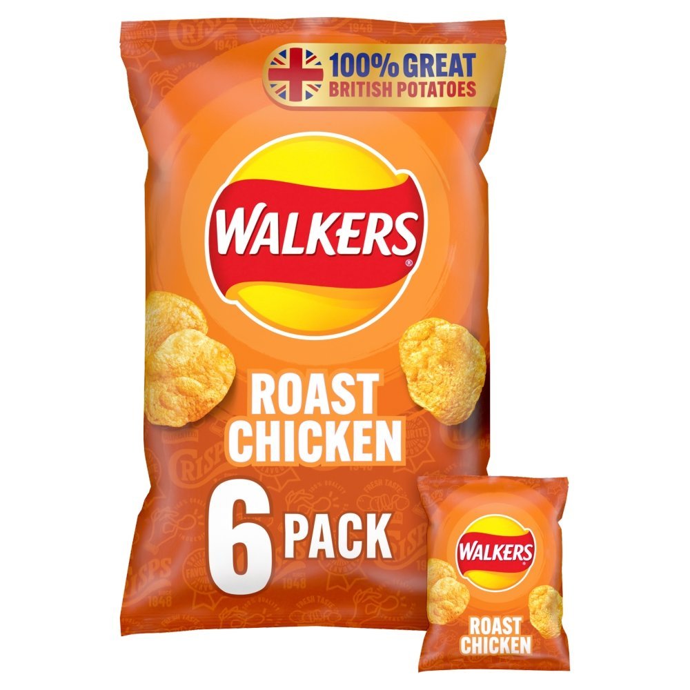 Walkers Roast Chicken chipsy ziemniaczane pieczony kurczak 6x25 g