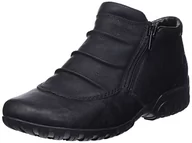 Kozaki damskie - Rieker Damskie kozaki L4691 z niską cholewką, czarny - 38 EU - miniaturka - grafika 1