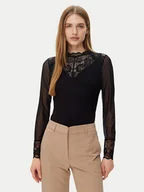 Bluzki damskie - Morgan Bluzka 251-TIAMO Czarny Slim Fit - miniaturka - grafika 1