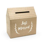 Wesele i ślub - PartyDeco Pudełko na koperty na ślub Just Married 30x30,5x16,5cm PUDTM7-031 - miniaturka - grafika 1