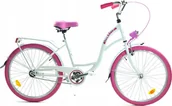 Rowery - Dallas Bike Rower Dallas City Junior 24" 1spd - biały z różem - miniaturka - grafika 1