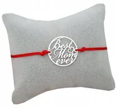 Bransoletki - Srebrna bransoletka sznurkowa DLA MAMY srebro 925 - miniaturka - grafika 1