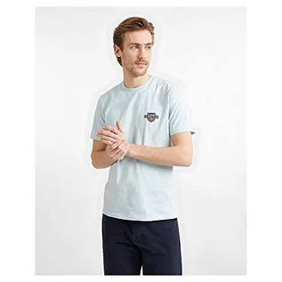 Koszulki męskie - Lee T-shirt męski z logo Chest, Sterling Blue, S - grafika 1
