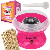 Inne urządzenia gastronomiczne - Maszyna do WATY CUKROWEJ przenośna maszynka wata cukrowa DOMOWA + patyczki NY-M500 różowy - miniaturka - grafika 1