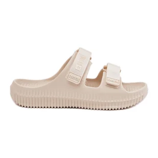 Piankowe Klapki Damskie Z Rzepami Big Star RR274A529 Beżowe beżowy - Klapki i japonki damskie - miniaturka - grafika 1