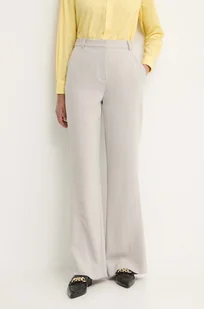 Calvin Klein spodnie damskie kolor szary dzwony high waist K20K207155 - Spodnie damskie - miniaturka - grafika 1