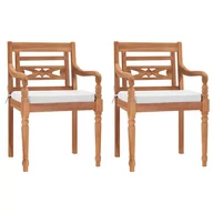 Fotele i krzesła ogrodowe - vidaXL Krzesła ogrodowe Batavia, 2 szt., drewno tekowe, 55x51,5x84 cm - miniaturka - grafika 1