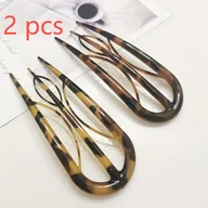 Ozdoby do włosów - TEMU 2 szt. Eleganckie spinki do włosów w kształcie litery U - & Złote spinki do włosów z panterką, trwałe akrylowe spinki do włosów dla kobiet, - miniaturka - grafika 1