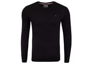 Koszulki męskie - Tommy  Hilfiger Męska Koszulka Z Długim Rękawem Tjm Original Rib Longsleeve Tee Black Dm0Dm04409 078 M - grafika 1