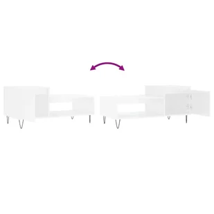 Stolik kawowy, biały o wysokim połysku, 100x50x45 cm Lumarko! - Ławy i stoliki kawowe - miniaturka - grafika 10