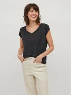 Koszulki i topy damskie - Vila T-Shirt Modala 14074847 Czarny Relaxed Fit - miniaturka - grafika 1