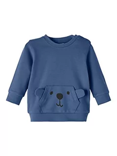 Bluzy dla dziewczynek - NAME IT Nbmbast LS Sweat UNB Bluza Dzieci Niemowlęta, Bijou Blue, 62 - grafika 1