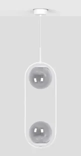 Biało-grafitowa eliptyczna lampa wisząca z 2 kloszami - A489 C4-L99 - Lampy sufitowe - miniaturka - grafika 1
