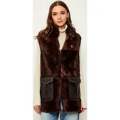 Kamizelki damskie - Aeronautica Militare Skórzana kamizelka | Regular Fit - miniaturka - grafika 1