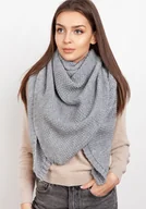 Apaszki i szaliki damskie - Efektowna dzianinowa chusta - szary - miniaturka - grafika 1