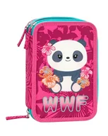 Piórniki - Franco Cosimo Panini WWF oficjalny piórnik szkolny WWF, 3 przegródki dla chłopców i dziewczynek, z zestawem na artykuły pa, niebieski długopis Frixion i praktycznym zamkiem błyskawicznym, 20 - miniaturka - grafika 1