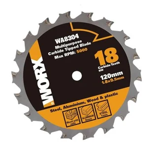 WORX wa8304 worxsaw 120 MM ostrze: drewno/metal/płytki uniwersalna  srebrny (1) - Materiały ścierne - miniaturka - grafika 1