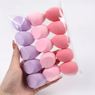 Gąbeczki do makijażu - TEMU 15 średnich gąbek do makijażu, wielokolorowe gąbki do makijażu do mieszania kremu BB, podstawy płynnej, pudru w proszku, tworzącej bezbłędną - miniaturka - grafika 1